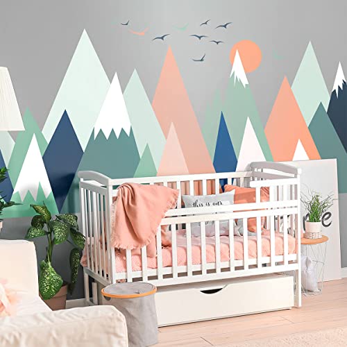 Children's Wall Stickers Baby Room Decoration Children's Wall Stickers Scandinavian Mountains Nolwenka Giant Wall Sticker H120 x L180 cm - Image 2
