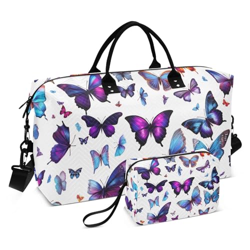 Image of Beautiful Butterflies Travel Duffle Bag Gym Yoga Carry on Bags for Men Women Weekender Bag