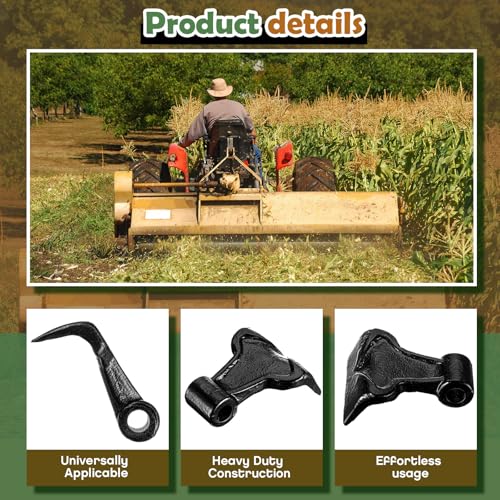 Image of Threlaco 5 Pcs 3.5 Inch Wide Replacement Steel Flail Hammer Blade Flail Mower Blades for Tractor Mowers