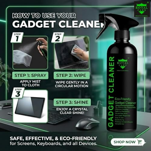 Image of Screen Cleaning Kit 300 ml for Laptop, Mobile, TV & Camera Lens | Anti-Static Non-Alcohol Spray + Microfiber Cloth | Safe for LED, LCD, OLED Screens, Keyboard, PCs & Gadgets