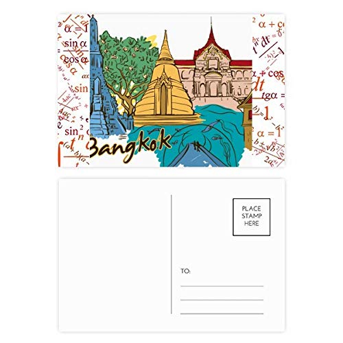 Carte postale Bangkok merci pour partager vos émotions avec vos proches en couleurs aquarelle