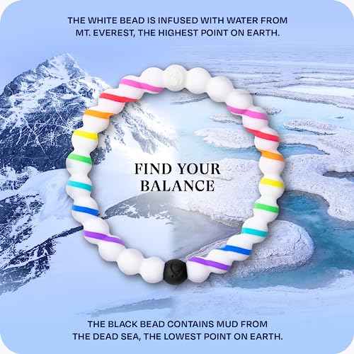 Lokai Silicone Beaded Bracelet, Equality Collection (Pride Stripes Cause) - Extra Large, 7.5 Inch Circumference - Jewelry Fashion Bracelet Slides-On, Comfortable For Men, Women & Kids #TOP2