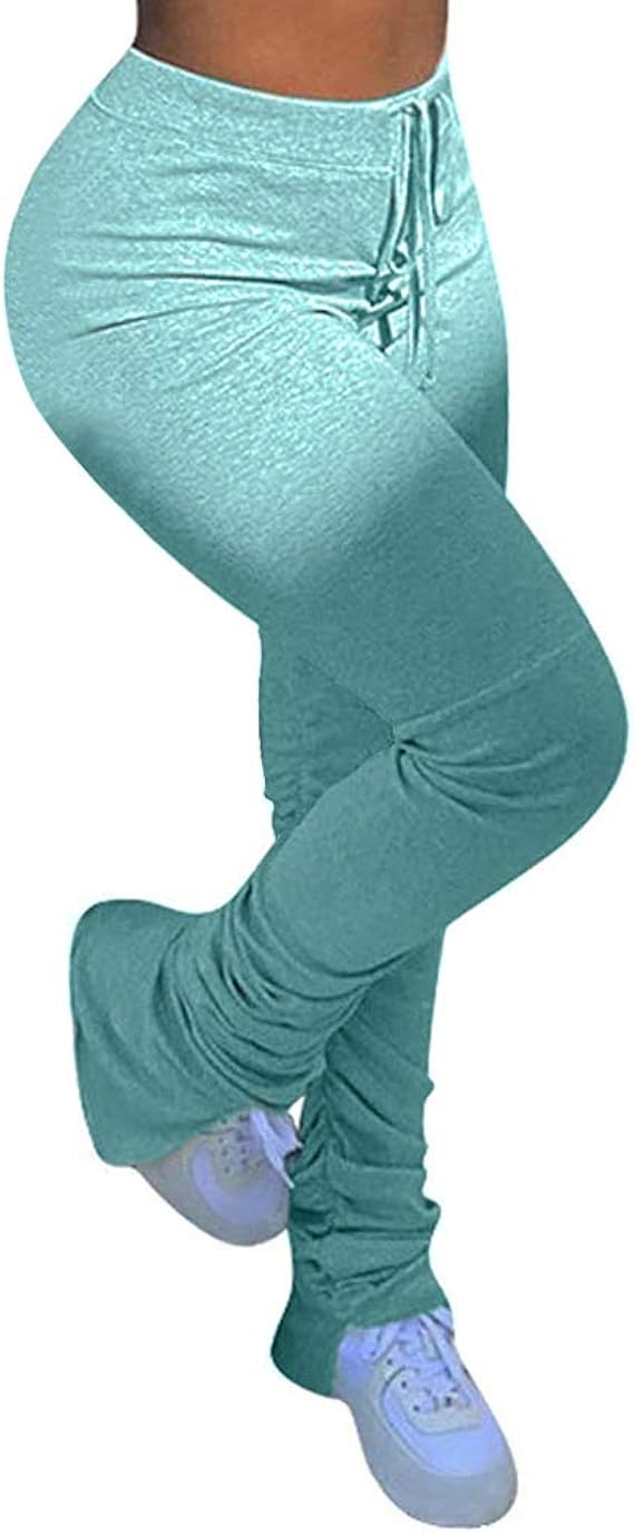 Womens Stacked Leggings Pants, Ladies 