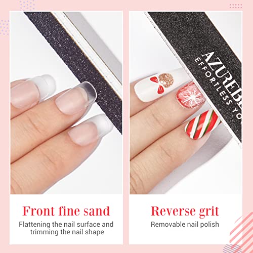 Nail Files And Buffers, Azurebeauty 12Pcs Professional Manicure Tools Kit, 6 Pcs Double Sided 100/180 Grit Nail Files & 6Pcs Rectangular Nail Buffer Block #TOP5