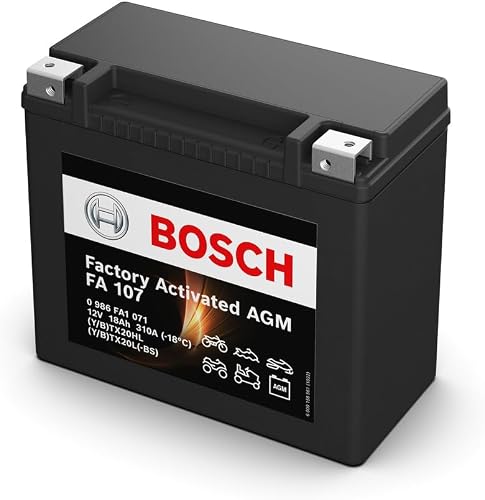 Bosch FA107 - AGM Motorcycle Battery - 12V 310A 18Ah - Suitable for motorcycles, motorbikes, enduros, scooters, quads, jet skis - Compatible M6023, BTX20HL, BTX20L-BS, BTX20L - 3