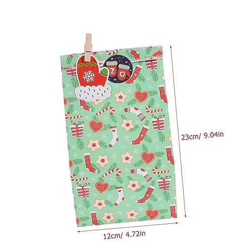 DOITOOL クリスマスカウントダウン紙袋 入り キャンディバッグ付き 壁掛け可能 お菓子収納用 パーティー 包装袋 ホーム 会社用