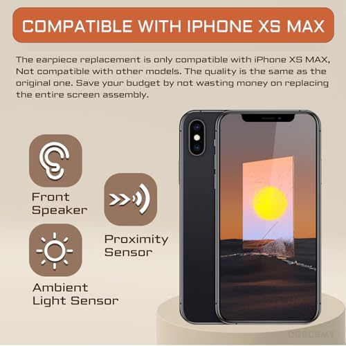 for iPhone Xs MAX Earpiece Front Speaker Replacement OEM Repair 6.5 Ear Module Part with Ambient Light Sensor Proximity Sensor Flex Fix Tools Kit XS MAX for A1921 A2101 A2102 A2103 A2104