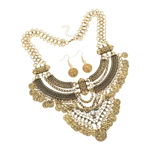 PACKOVE Collier Ethnique Tendance Pour Femme Bohème Style Plastron Bohème Style Punk Doré