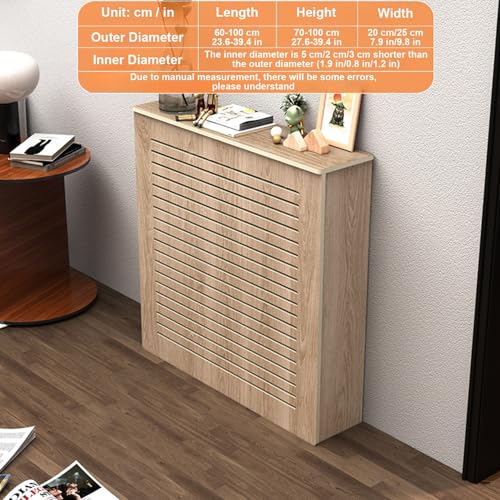 Radiator Heater Covers for Old Radiator, Modern Heating Decorative Cabinet Radiator Shelf, Louvered Hollow Design, Heat Covers for Radiator, for Home Bedroom Hallway, Easy to Clean(35.4*31.5*9.8 in) - Thumbnail 2