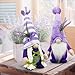 Lavender Gnomes Decor, Spring Gnomes Decorations for Home Indoor Outdoor Pastel Purple Spring Lavender Decorations Summer Gnome Tiered Tray Decor Gnome Gifts for Woman