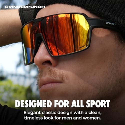 Image of grinderPUNCH Polarized Sports Sunglasses for Men Women UV Protection Shades for Baseball Running Cycling Skiing & Pickleball