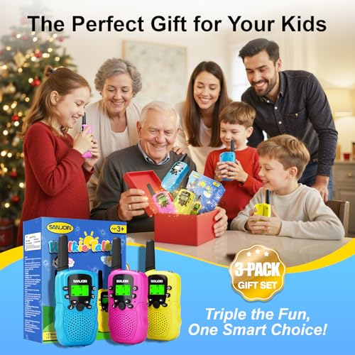 Walkie Talkies for Kids Games Outdoor Toys for 3-12 Year Old Boys Girls, 3 Miles Long Range Walkie Talkie to Camping Hiking, 4 Year Old Girl Birthday Gifts for 3 4 5 6 7 8 9 Year Old Boy Girl Gift by SANJOIN - Image 9