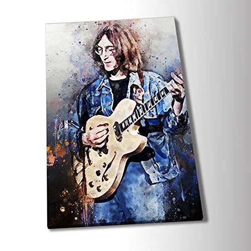 Zyangcc John Lennon Toile murale sans cadre pour chambre à coucher ou salon 50 x 75 cm - Les Beatles, Paul McCartney, John Lennon, RIngo Starr, George Harrison Zyangcc John Lennon Toile murale sans cadre pour chambre à coucher ou salon 50 x 75 cm – Image 5