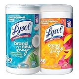 Lysol Toallitas Desinfectantes Multi Aroma (Coco & Mango), 2 Paquetes 80pz c/u