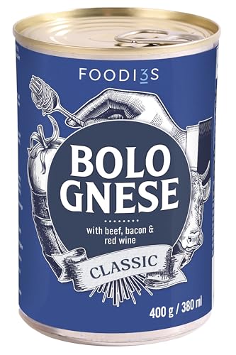 FOODI3S Bolognese Originale, Calidad Gourmet, Salsa para pasta con carne picada de ternera, 400g