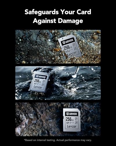 Image of Lexar ARMOR SILVER PRO SD Card 256GB, UHS-II SD Memory Card, Stainless Steel, C10, U3, V60, 6K UHD Video, up to 280MB /s Read, 160MB /s Write, SDXC Card for DSLR /Camera /Photographer /Videographer