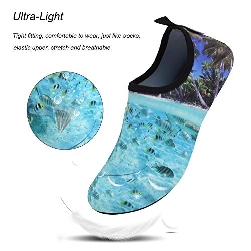 Image of WateLves Water Shoes for Womens Mens Barefoot Quick-Dry Aqua Socks for Beach Swim Surf Yoga Exercise New Translucent Color Soles