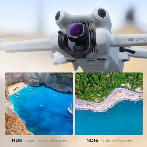 Image of K&F CONCEPT 6 Pack ND CPL Filter Kit Compatible with DJI Mini 4 Pro | CPL ND128 ND64 ND32 ND16 ND8, Light Reduction, Anti-reflective, Multi-Coated Gimbal Safe Optical Glass Filter - FD031