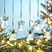 H&D HYALINE & DORA Crystal Angel Prisms Hanging Ornament, 12 Pcs Glass Angel Prisms for Window Hanging, Chandelier Crystal Replacement, Hanging Decor for Christmas Tree (Clear)