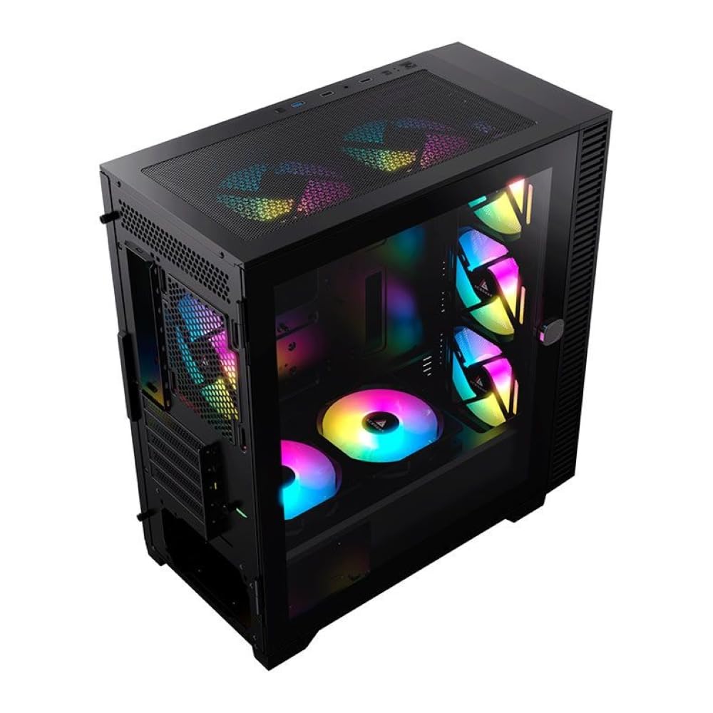 ategisシェルフ Gabinete Gamer Acegeek Darkfate Mini Mesh, Mid-Tower, Lateral de