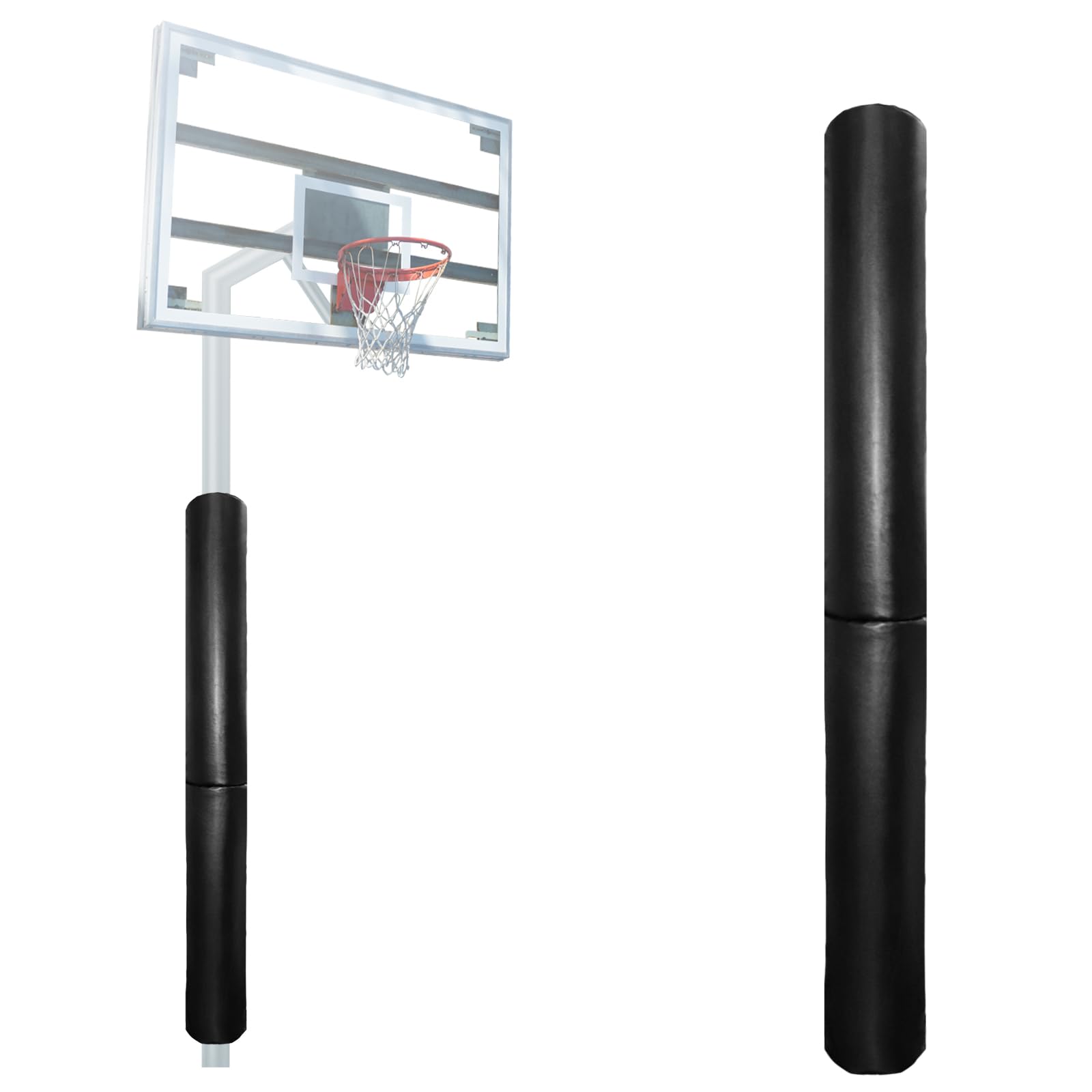 60 Inch Tall Round Pole Padding - Heavy Duty 2” Thick Foam Wrap Around Round and Square Post Pad for 3-4” Diameter Basketball Pole, Swing Pole, Electric Pole & More,Easy Install with Unique Design