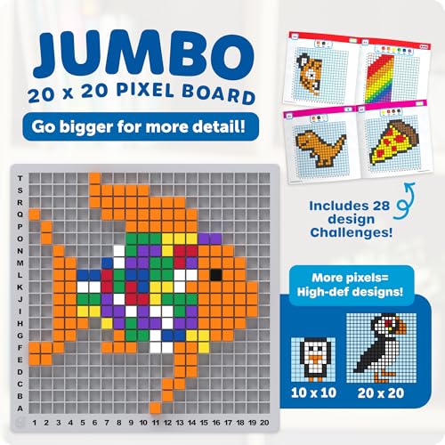 Image of Learning Resources STEM Explorers Pixel Art Pro - Critical Thinking, Math Manipulatives, Problem Solving Skills, Pattern Blocks, Brain Games, Montessori, Fine Motor Skills, Gifts for Boys and Girls