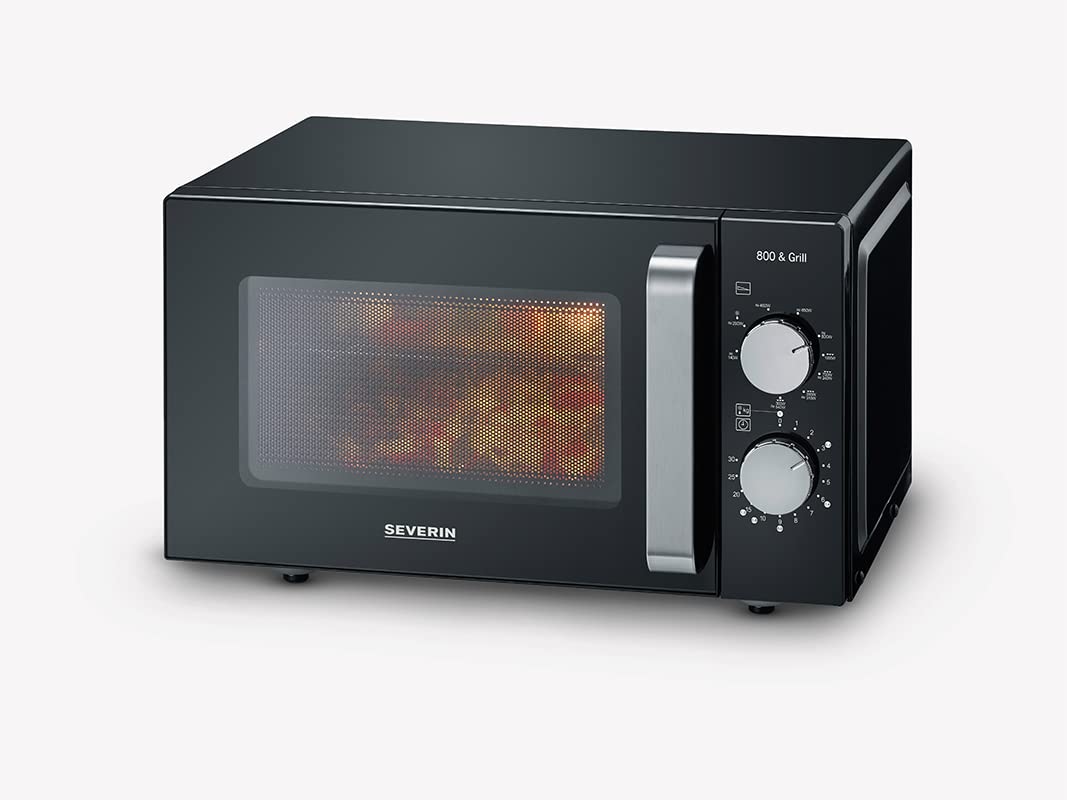 Severin MW 7762 kuchenka mikrofalowa z grillem i z dnem ceramicznym, pojemność 20 l, obsługa manualna, 9 poziomów mocy, moc 800 W