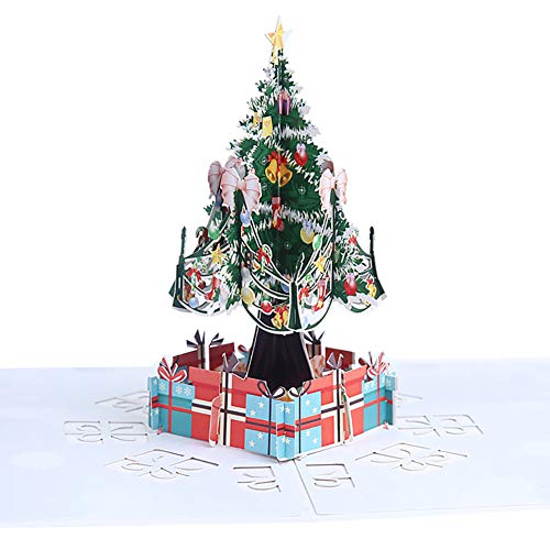 DDG EDMMS 1pc pop-up Christmas card 3D greeting card Christmas tree greeting card with envelope - handmade paper model with 5D view Christmas card for woman boy boy child Christmas Decoration