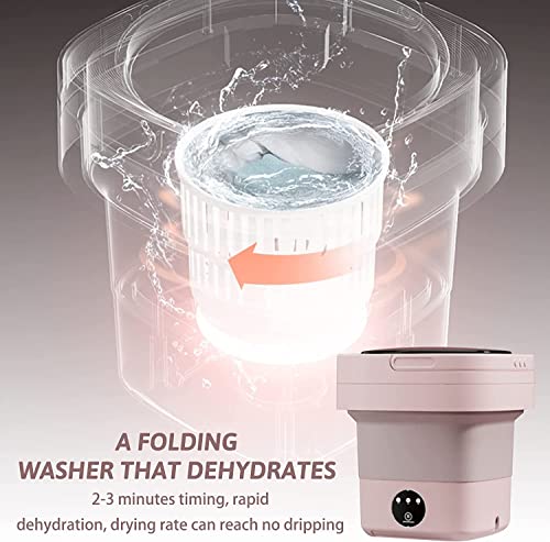 Mini machine à laver portable et pliable de 6,5L violette avec essoreuse intégrée - 5