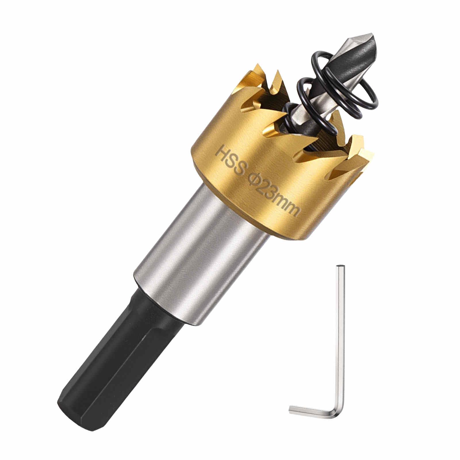 DTGN 29/32" Hole Saw M2 High Speed Steel - 23mm Hole Cutter - Good for Thin Stainless Steel/Alloy/Aluminium/Brass/Copper - Gold