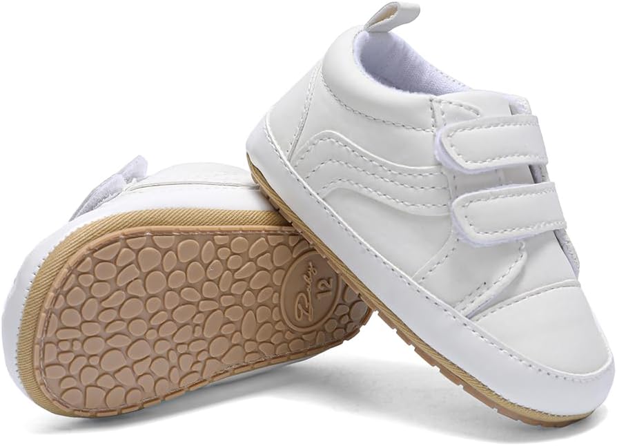 Clowora Unsex Baby Boys Girls Canvas First Walkers Shoes,Newborn Infant Non Slip Soft Sole Crib Casual Sneaker