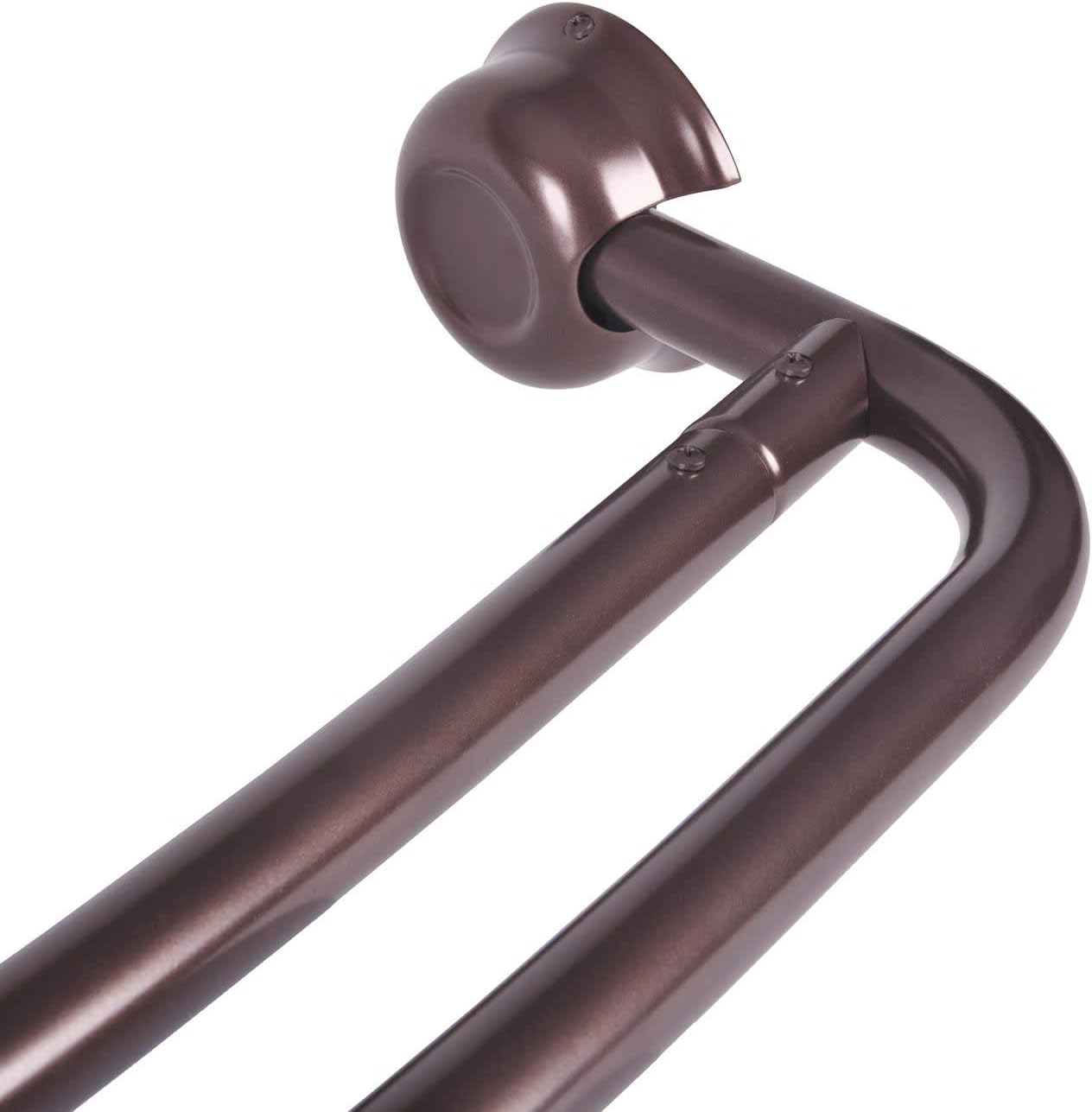 JACUZZI Aluminum Curved Double Shower Curtain Rod, Adjustable 60-72 Inches, Chrome Finish, Expands Shower Space, Rust-Free Construction, Easy Installation, Ideal for Alcove Showers