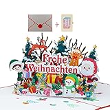 uniqHeart® Handgemachte 3D Pop-Up Weihnachts-Karte 