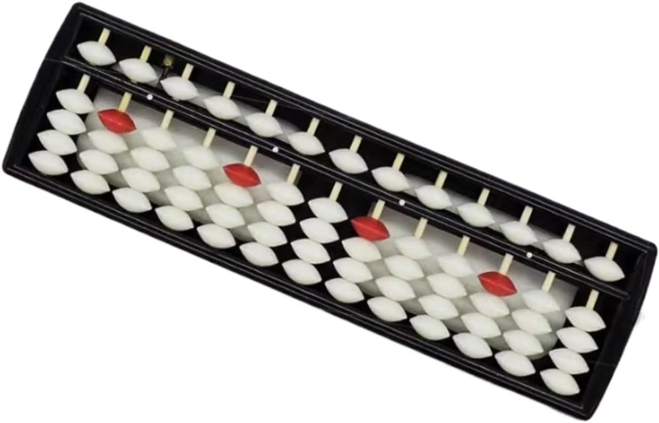Chinese Math Tool 13 Column 5 Beads Calculator Abacus Professional Educational Arithmetic Beginner with Reset Button Arithmetic Tool Calculator