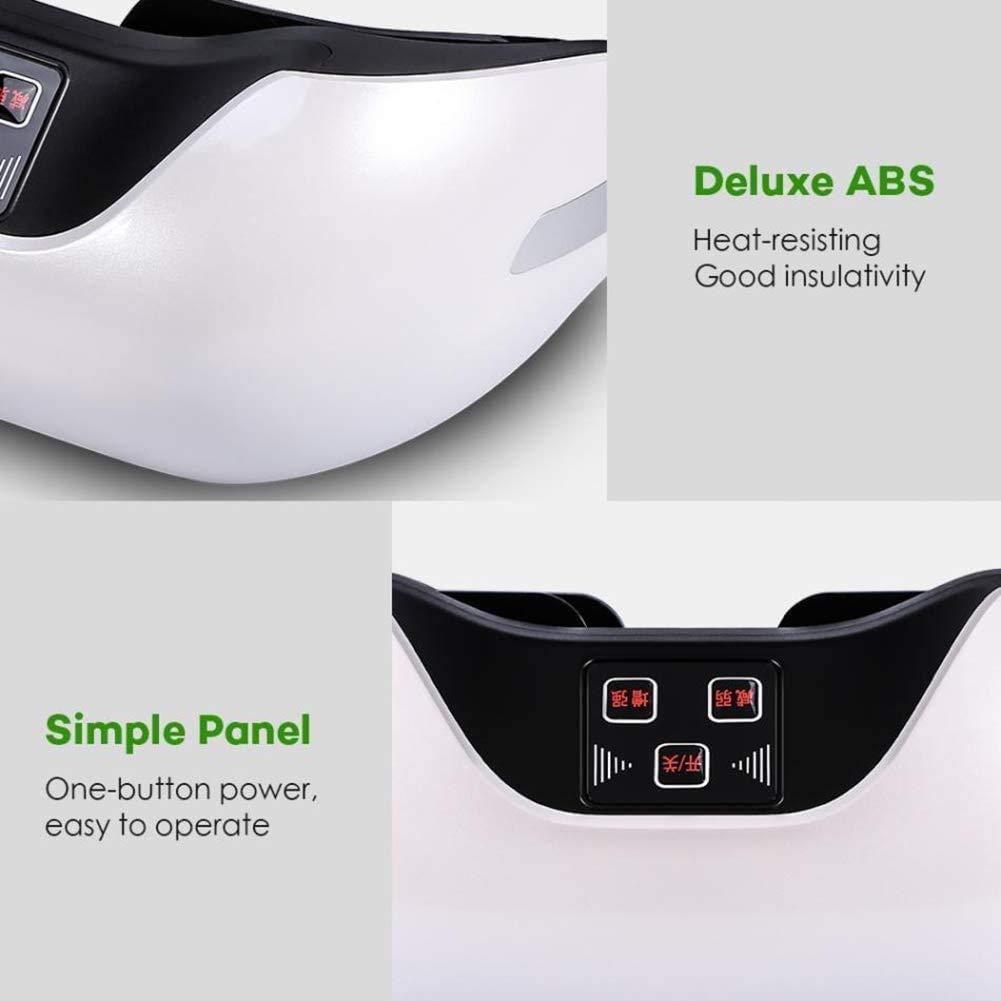 Masajeador de Ojos con Calor, vibración portátil Recargable Eye Therapy Massager Electric Bluetooth Música Masaje de música para aliviar la cepa de Ojo Ojo Mejorar el sueño, Gran Idea de Regalo
