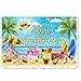 YooQoo 71x47 inch Summer Themed Happy Birthday Photography Backdrops Tropical Themed Birthday Party Decoration Supplies 180x120 cm Colorful Summer Beach Themed Happy Birthday Party Backgrounds Banner