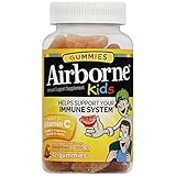 Airborne 500mg Vitamin C + Zinc Immune Support Supplement Gummies for Kids, Assorted Fruit Flavor, Gluten Free Crafted Blend with Powerful Antioxidants Vitamins C & E, 42 Gummies (4 Pack)