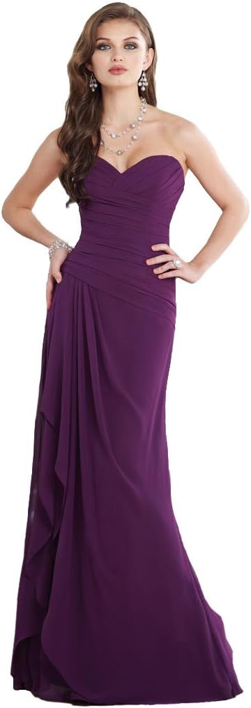 Sophia Tolli BY21391 Strapless Long Social Occasion Dress, Grape, 12