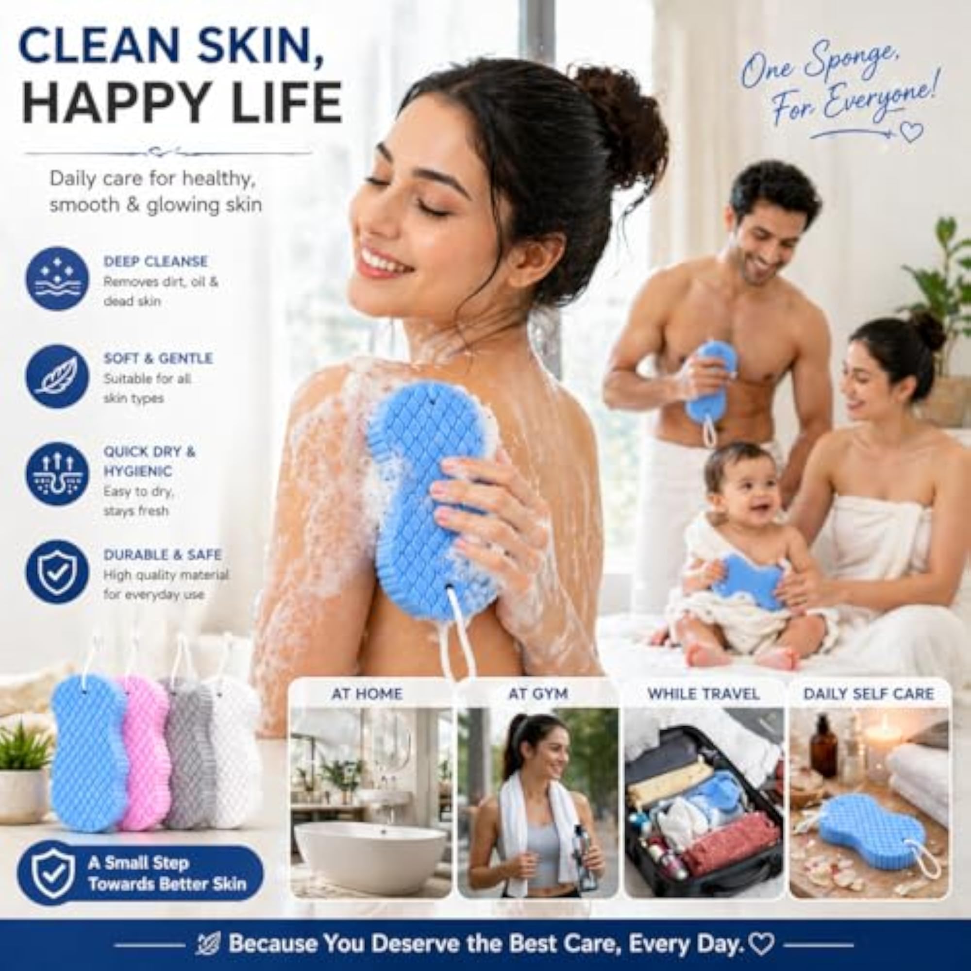 Premium Silicone Body Scrubber for Bath