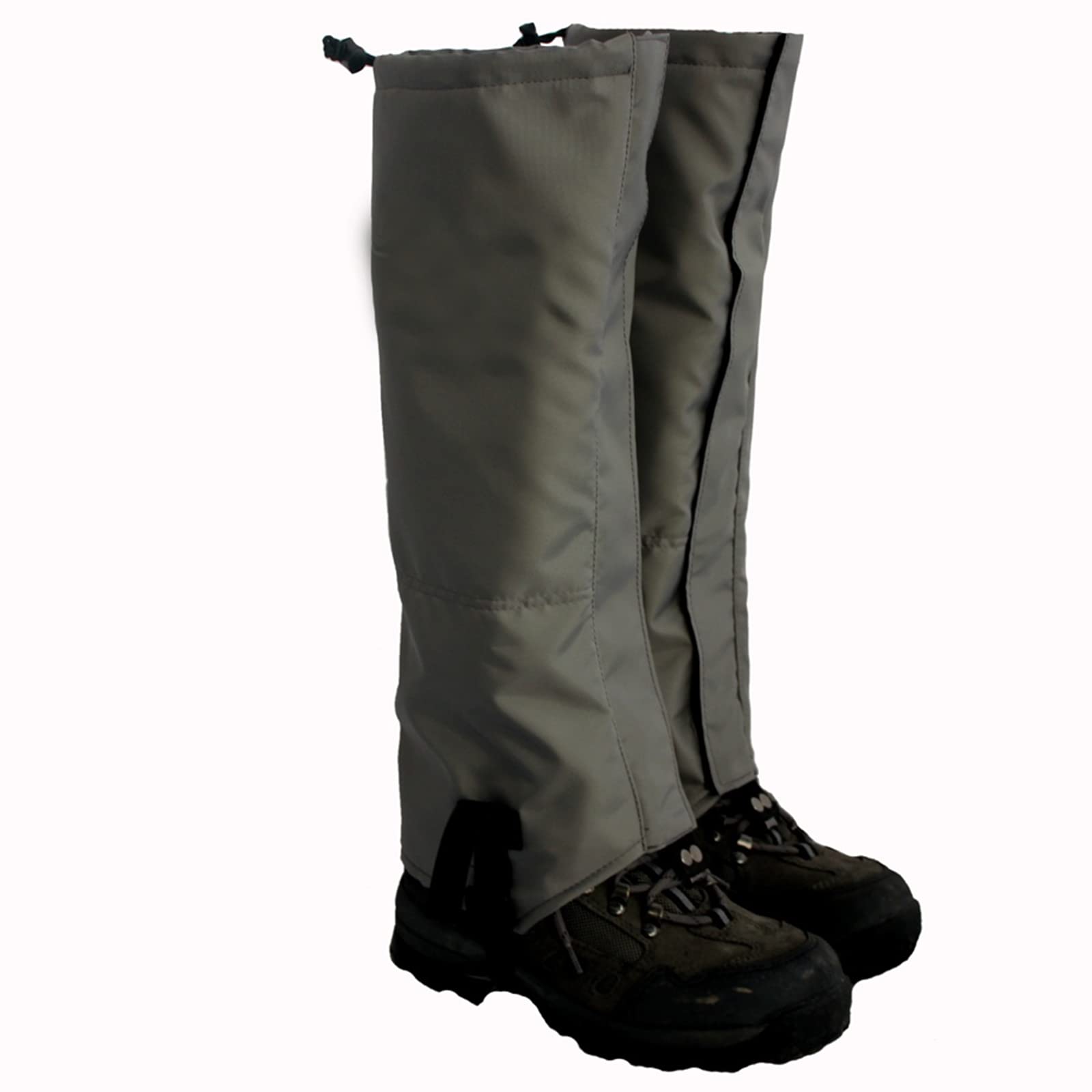 Guêtres de jambe imperméables pour bottes de neige et de randonnée - Résistante aux déchirures - Pour la chasse en montagne (gris)