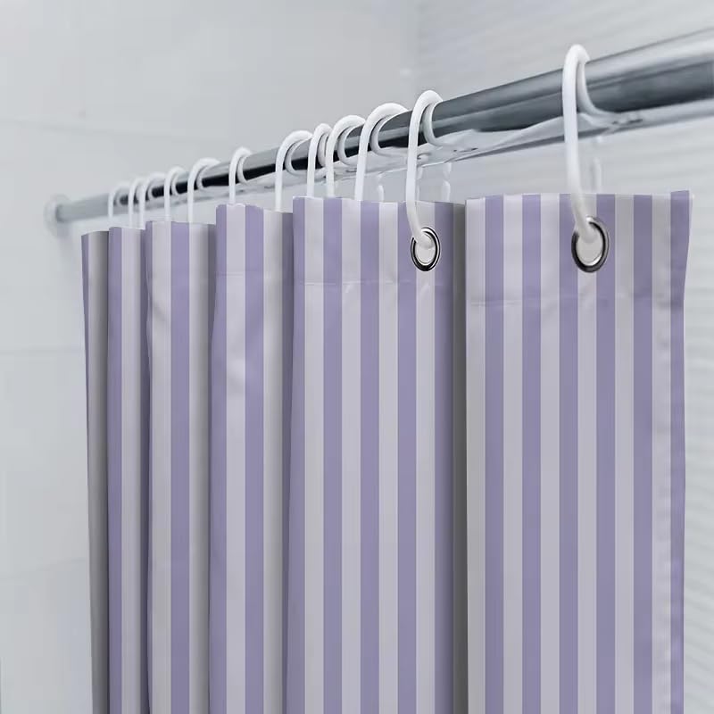 Rideau de douche 3D lavande imperméable 185 x 192 cm pour stopper les éclaboussures