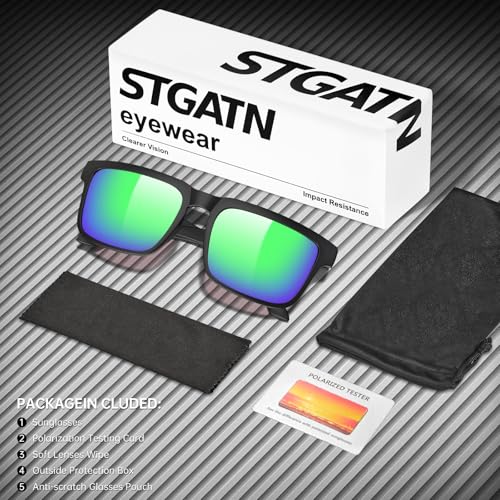 Image of STGATN Big Head Sunglasses for Men - 155MM for Large Wide Heads Men's TR90 Ultralight UV400 Protection Glasses
