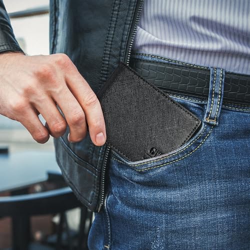 Gostwo Slim Wallet for Men Minimalist Leather ID Window Front Pocket Bifold Wallet3