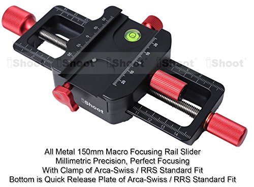 Universal All Metal 150Mm Macro Focusing Rail Slider Close-Up Shooting Head Camera Support Bracket Holder With Arca-Swiss Fit Clamp And Quick Release Plate In Bottom For Tripod Ballhead #TOP1