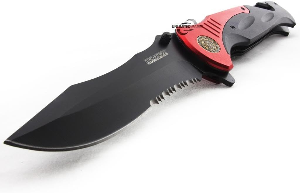 Unlimited Wares Fire Fighter Tactical Rescue Assisted Opening Folding Knife 4.75-Inch Closed