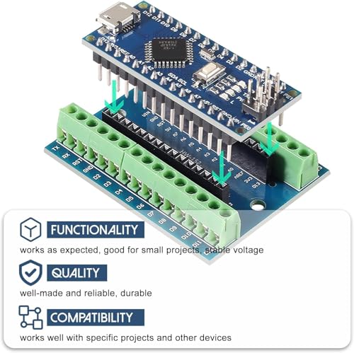 Nano Modul mit CH340 Mainboards für Arduino Nano Ulegqin Nano-V3 Entwicklungsplatine mit 328P Chip Mainboards Type-C Stecker 5V 16MHz Kompatibel mit Arduino Nano(5 Stück)