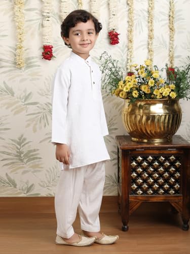 Image of POLKA TOTS Boys Cotton Pathani Set | Premium Pathani Kurta & Pyjama Set for Boys | Kurta Pajama for Kids Boy | Pathani Suit for Kids, Baby Boys & Toddlers | Ethnic Wear for Boy
