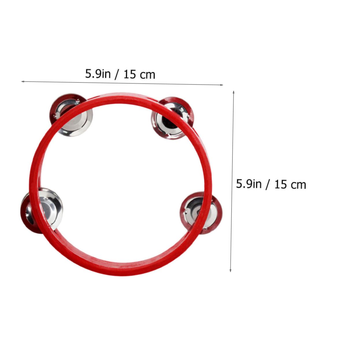 SUPVOX Wooden Tambourine Bell for Adults and Durable Percussion Musical Instrument with Smooth Finish for for Dance and Music Activities