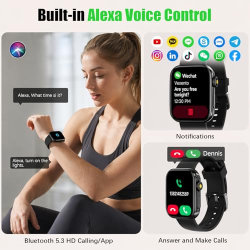 GPS Smart Watch, 1.85'' Screen Smartwatch for Men Women, Built in Alaex, 110+ Sports Modes Activity Tracke with Heart Rate/Sleep/SpO2 Monitor, 3 ATM Waterproof Fitness Watch for Android iOS - Image 3