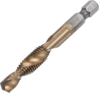 uxcell Combination Drill and Tap Bit, 1/4" Hex Shank M8 x 1.25 Metric Uncoated M35 Cobalt High Speed Steel Spiral Flute Drilling Tapping Tool